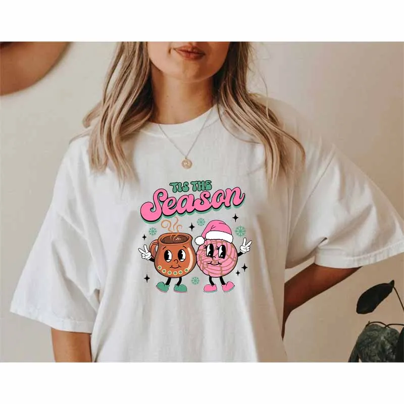 Christmas Season Calories Heat DTF Transfer Stikcer T Shirts Snacks Iron On Print Patch Clothing DIY Appliqued