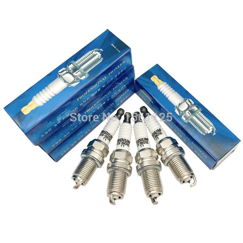 4pcs IRIDIUM Spark Plug EIX-BKR6-11 for fx35 ls430 caldina kia soul gmc lpg chevrolet aveo geely mk celica BKR6EIX-11 K5RIU-11