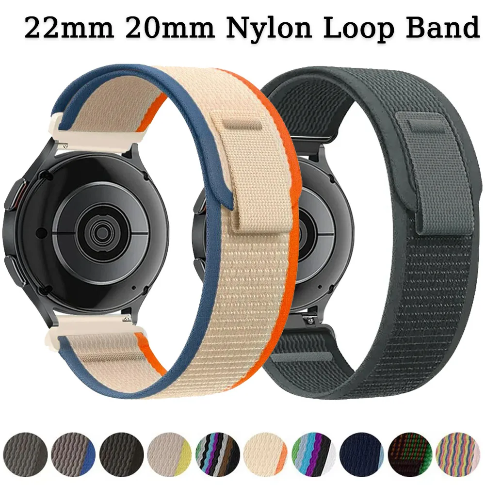 22mm 20mm Trail Loop Band for Amazfit Active 2 3/GTS4/GTR/Balance 3 2/Bip 6 5 Nylon Bracelet for Huawei Watch GT7/6/5 46mm Strap