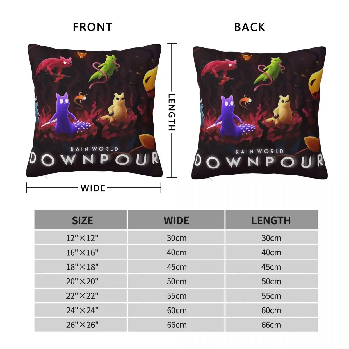 Rain World Downpour Cool Square Pillowcase Polyester Linen Velvet Creative Zip Decor Pillow Case Sofa Seater Cushion Cover