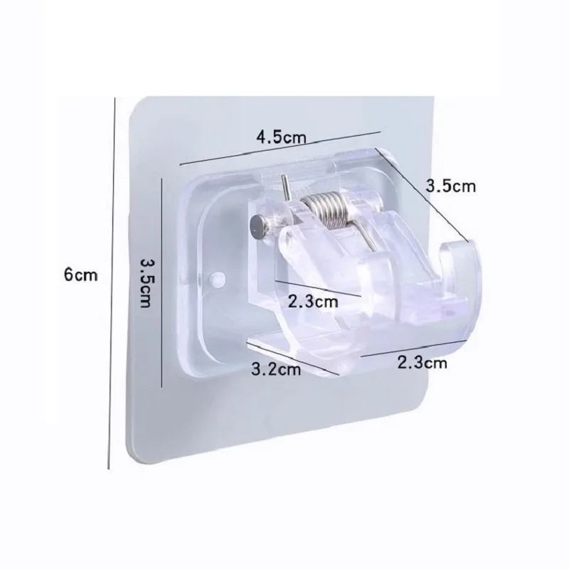 2/4PCS Vorhang Stange Klammern Selbstklebende Vorhang Stange Halter Haken Nagel Kostenloser Einstellbare Vorhang Stange Haken Vorhang kleiderbügel – Detail 2