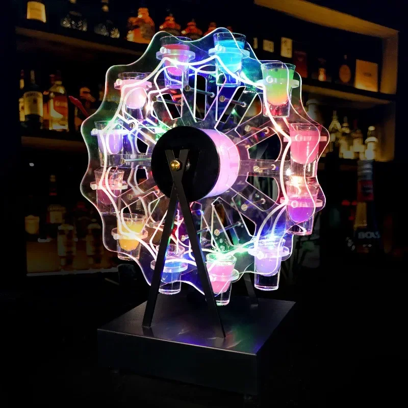 RICHSHINING cocktail bullet shot cup bar KTV party Ferris wheel iron art LED charging light cup holder