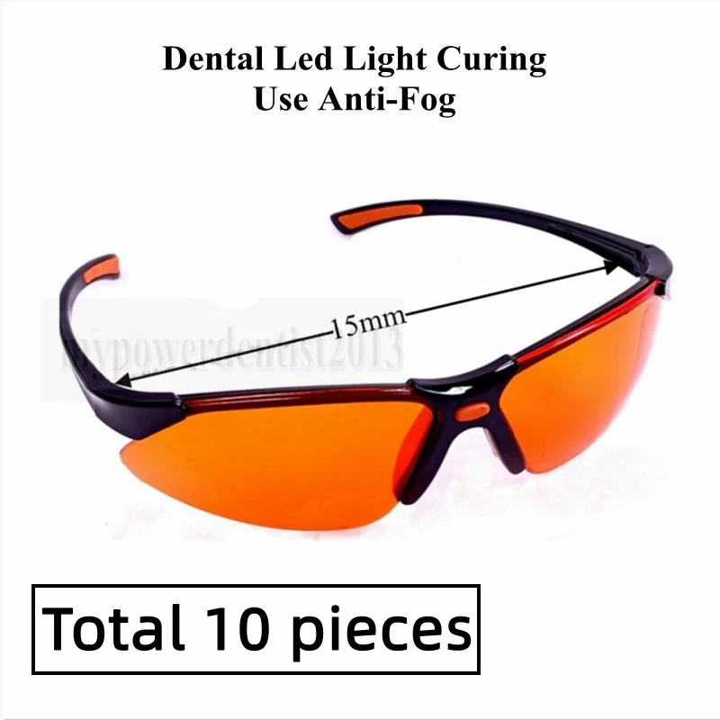 

10Pcs Dental Orange Goggles Block LED UV Blue Lights Curing Glasses Protect Eyes