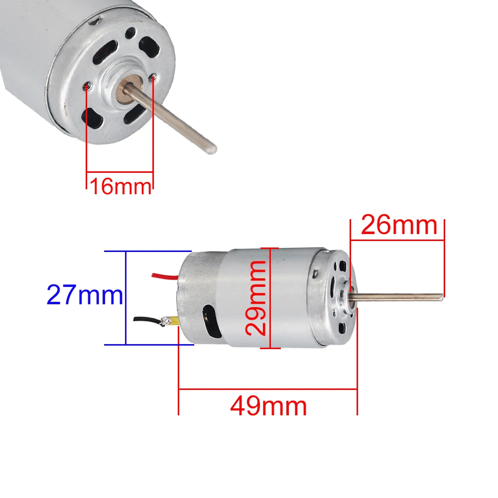 Propulsor submarino de 6V-12V, Motor 390, 13000RPM con junta de goma impermeable para barco de cebo de pesca RC, Propulsor impermeable