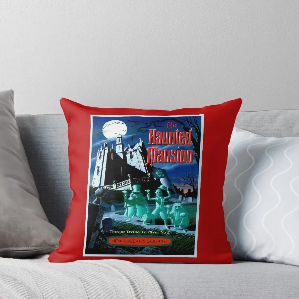 HAUNTED MANSION : Vintage Ghosts Advertising Print Throw Pillow Sofa Cushion Sofa Cushions Cover Cushions Home Decor pillow