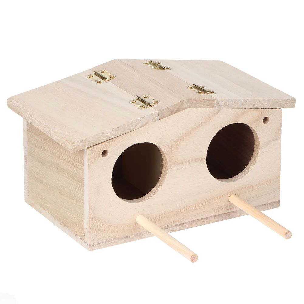 Wooden Pet Bird Nests House Breeding Box Cage Outdoor Birdhouse Accessories for Parrots Swallows