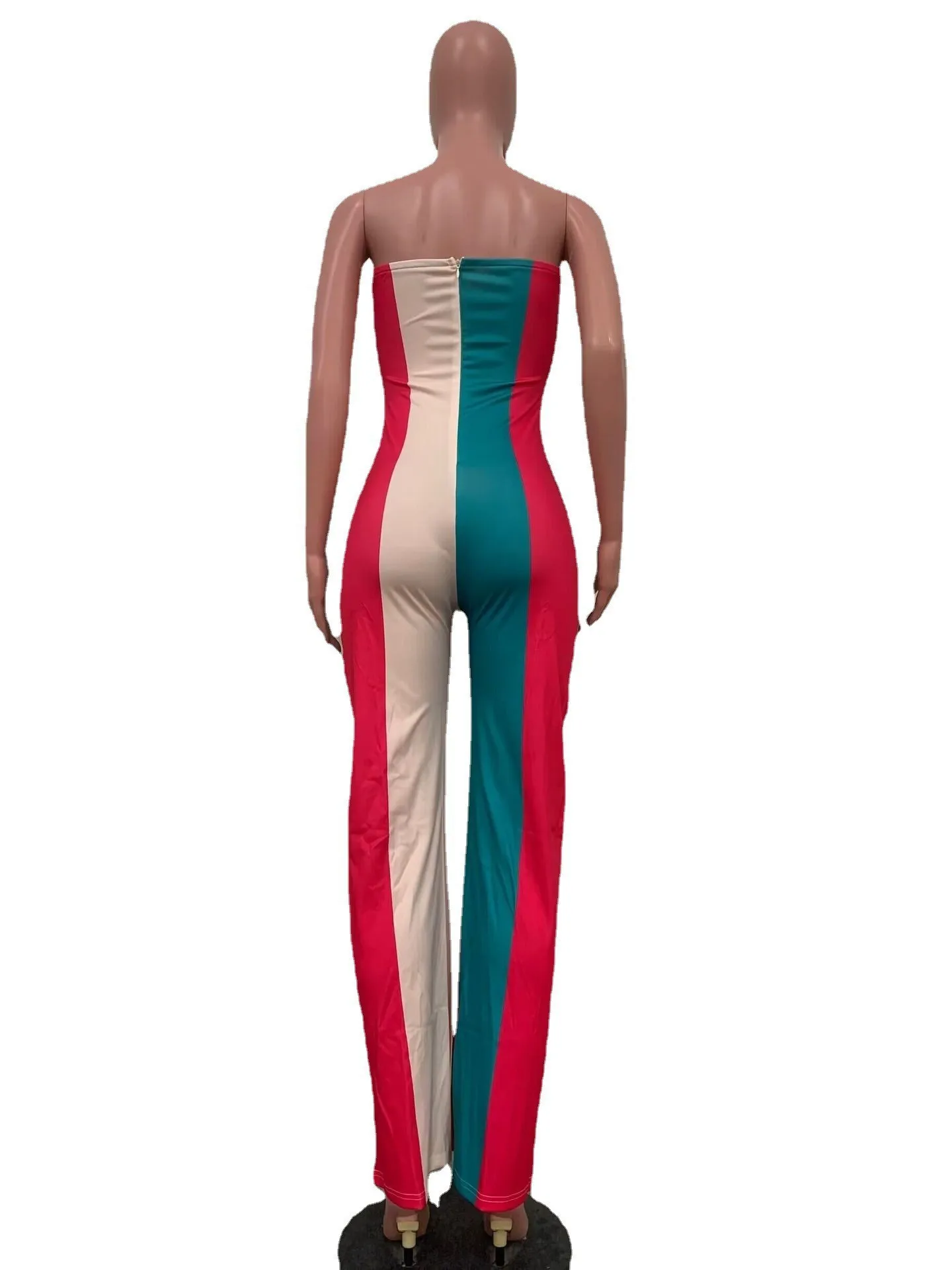 Y5251 المرأة بلا أكمام الطباعة الرقمية بوستير واسعة الساق بذلة أزياء تصميم تحديد المواقع مثير #6