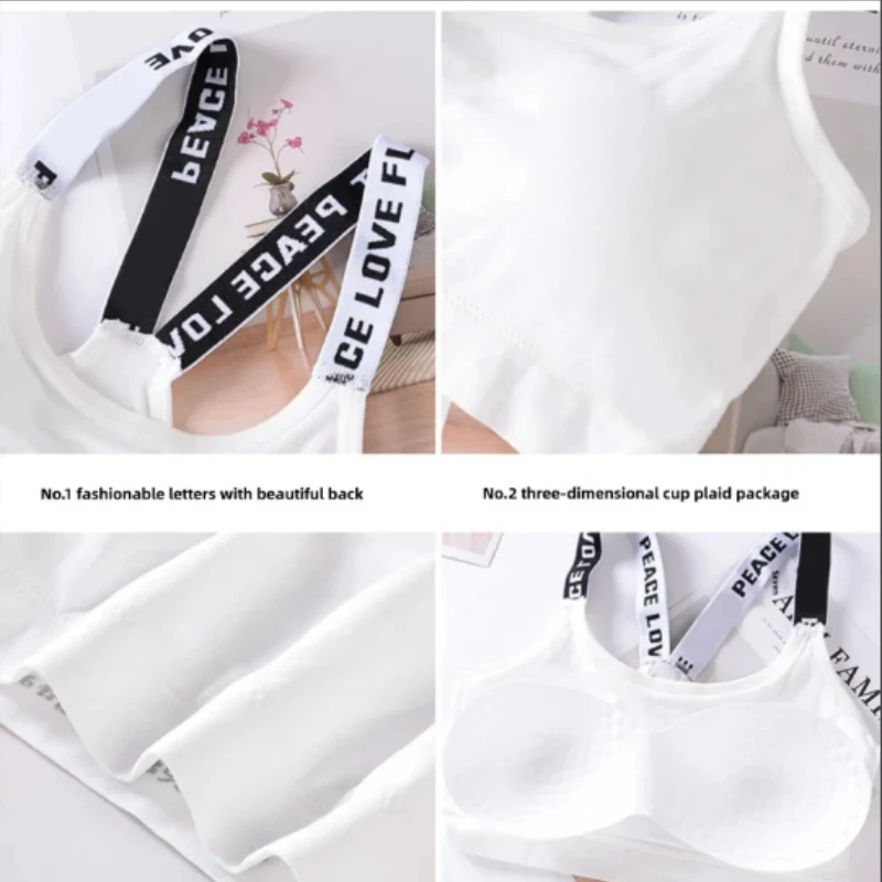 ملابس داخلية رياضية للنساء لليوجا واللياقة البدنية، بلوزة قصيرة بدون خياطة بأحرف واسعة، ملابس رياضية مريحة للتمرين #6