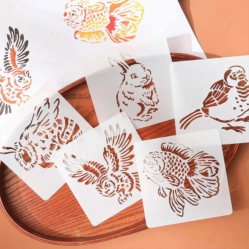 Zoo Animal Drawing Stencil Set for Scrapbooking Journal Cute Sketching Templates for Kids DIY Doodle Art Ruler Tool Kids Gift