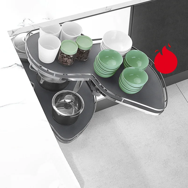 Corner Seasoning Basket Double-layer Seasoning Basket Corner Rotating 360-degree Cabinet Rack