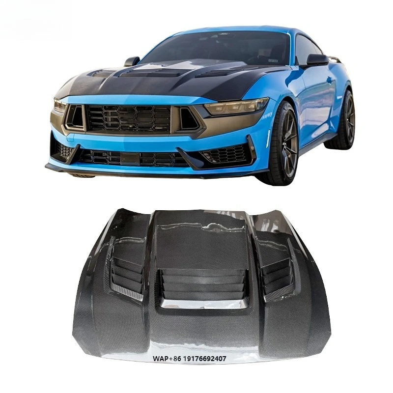

2024+ for Mustang Aggressive Carbon Fiber Hood with Vents Ultimate Airflow and Styling Upgrade for Body Kits