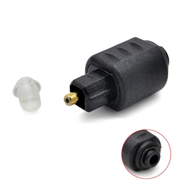 Mini SPDIF Optical Audio Adapter 3.5mm Female Jack to Digital Optical Male Plug Fiber Audio Connector for Amplifier