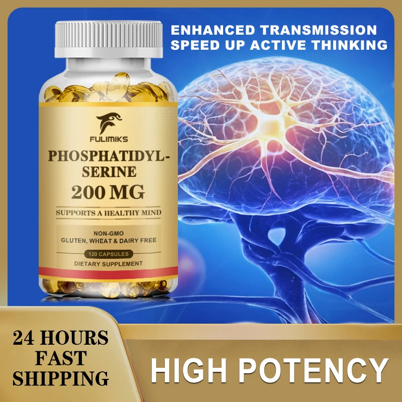

PhosphatidylSerine Капсулы Дополнение Nootropics Поддержка мозга Чистый фокус и добавка памяти для мозга