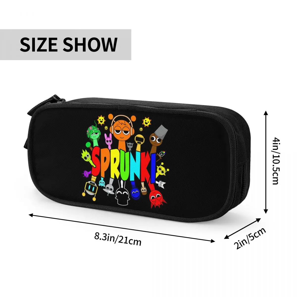 Sprunki Incredibox Gaming Game Pencil Cases for Students School Pen Box Pencil Bag Large Storage Pencil Pouch