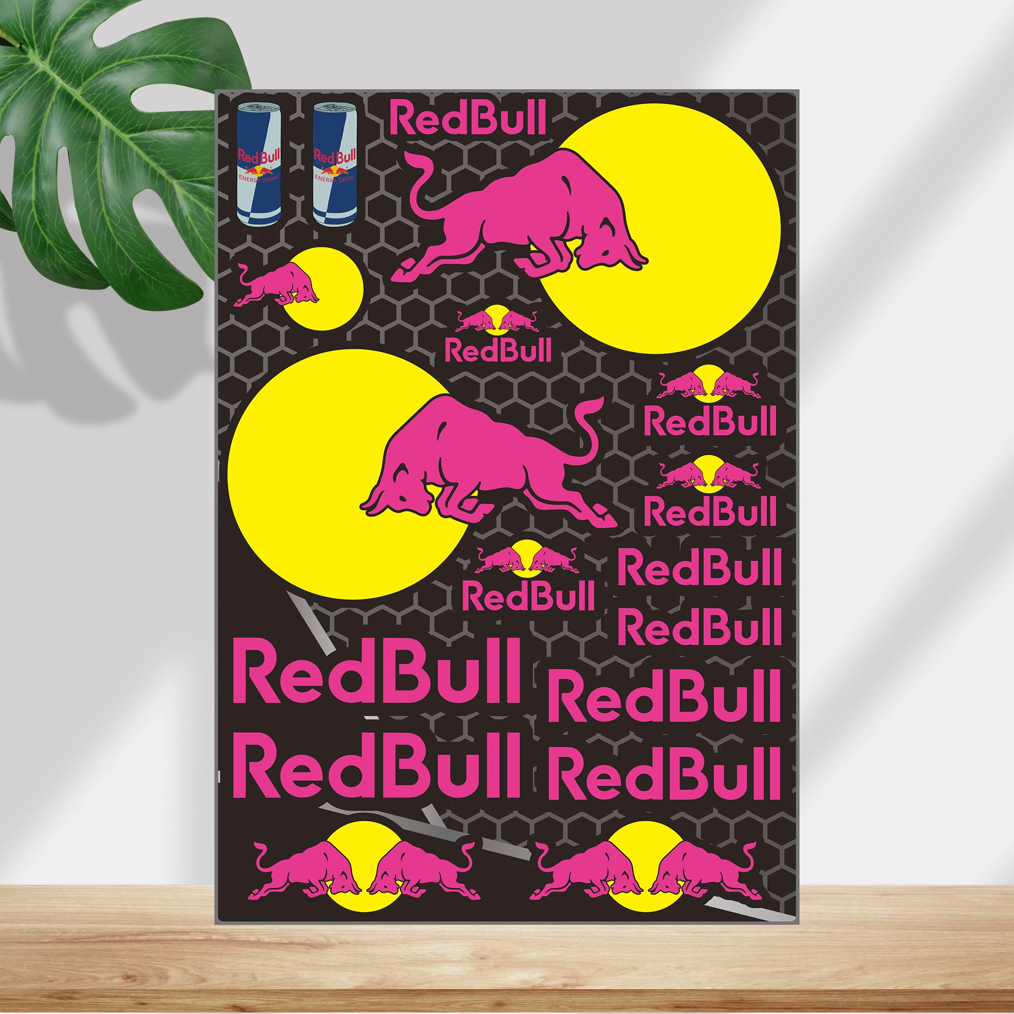 

Розовый красный бык логотип мотоцикл наклейки на шлем наклейка для Honda Suzuki Kawasaki Ktm