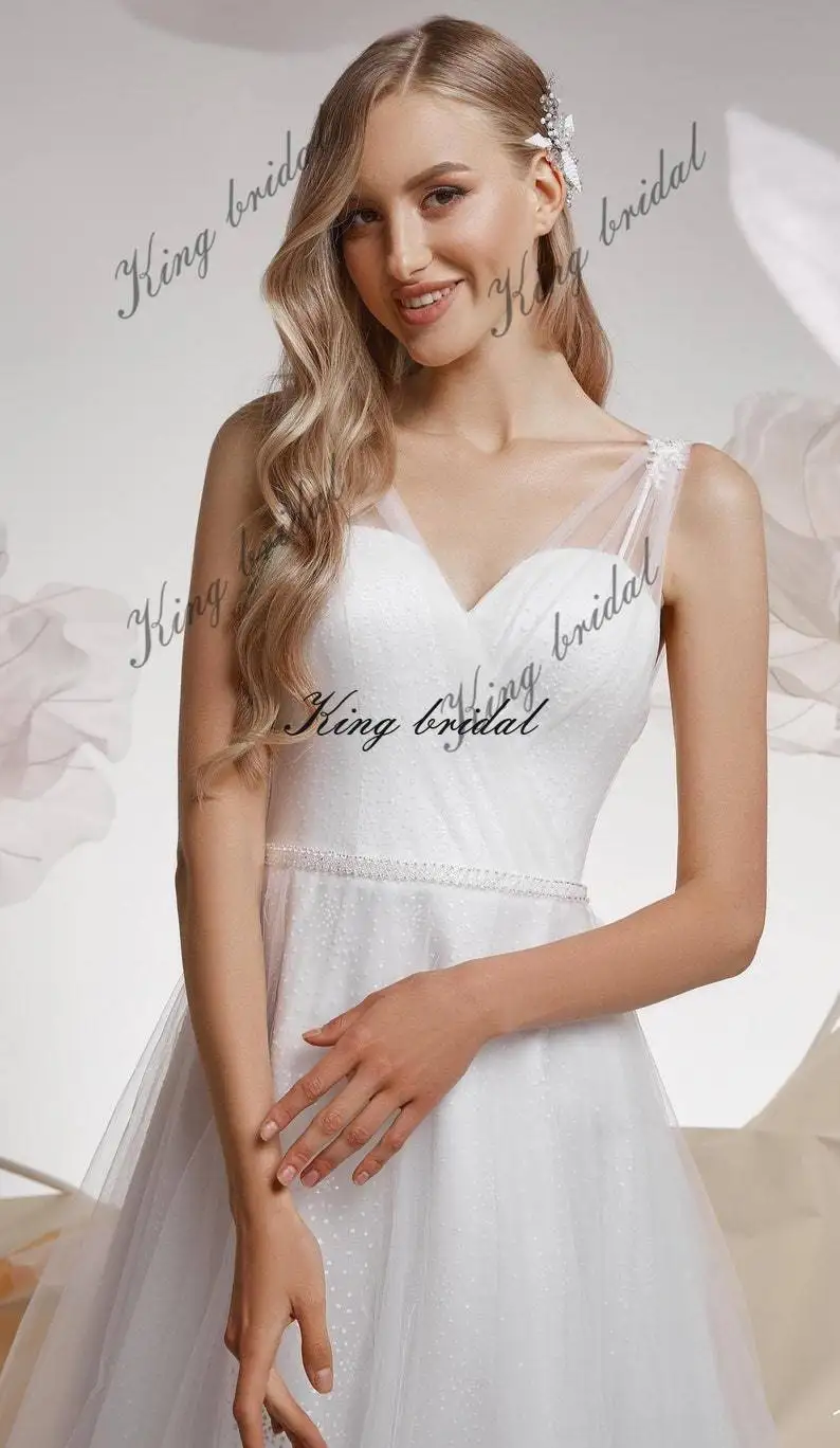 Свадебное платье из тюля с блестками на заказ, блестящие свадебные платья из тюля, элегантный корсет, свадебные платья, драпированное свадебное платье на заказ