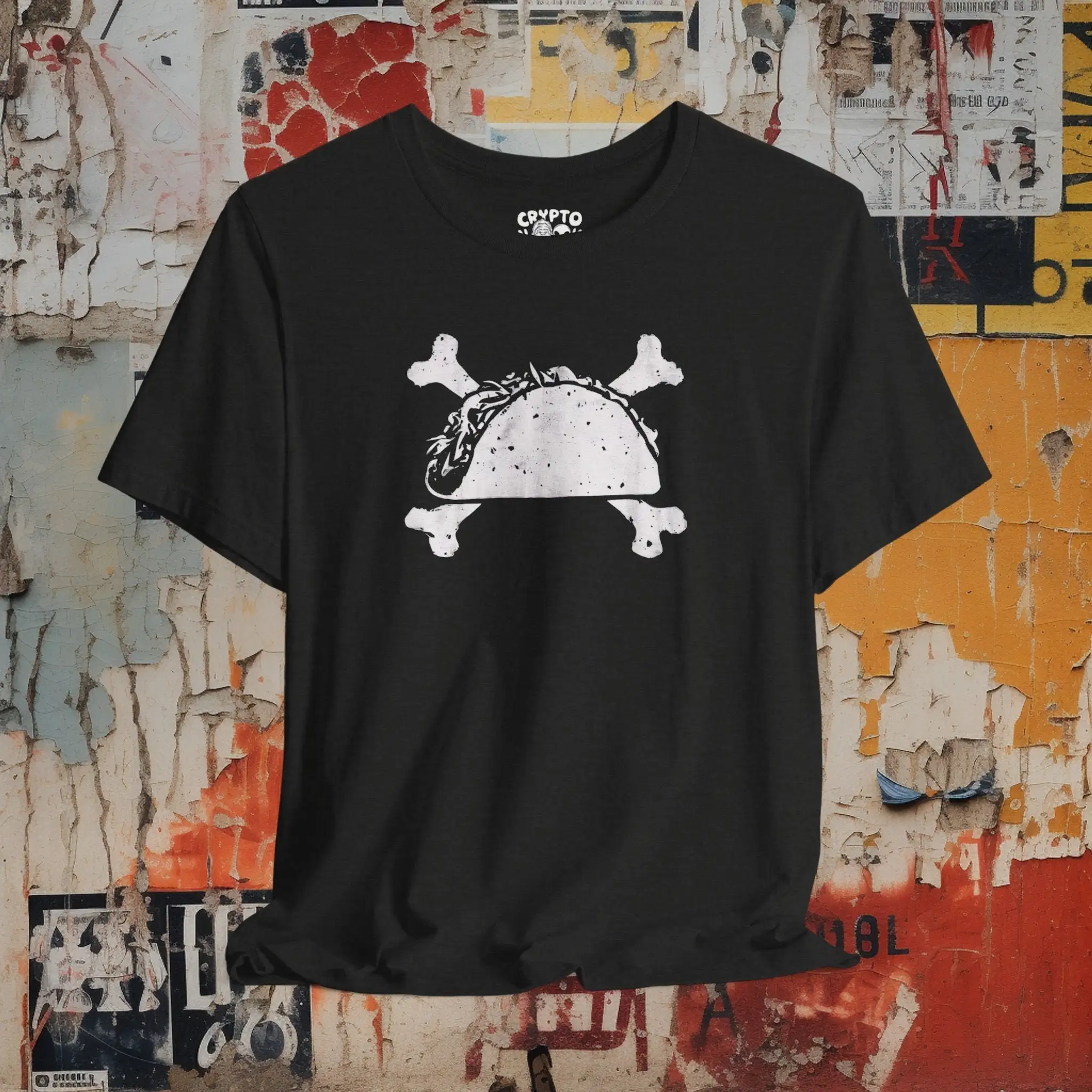 Taco And Crossbones T Shirt Bella Canvas Funny Food Skull Mexican Lover Tuesday