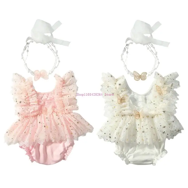 

Деликатный кружевный детский тел с бабочкой дизайн новорожденных фотосъемка Полиэфирная ткань для 0-1 месяца Girls G2TD