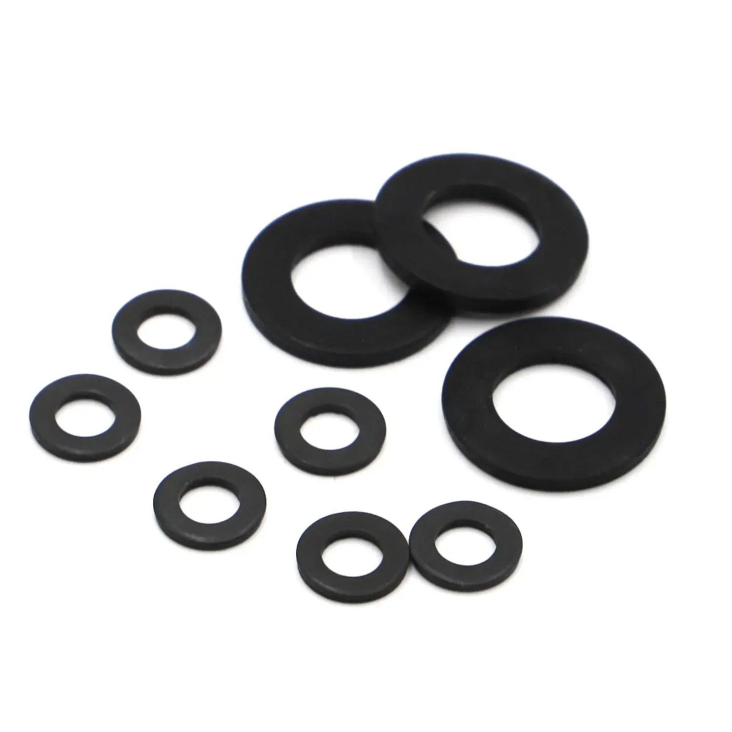 5-50pcs M2 M2.5 M3 M4 M5 M6 M8 M10 M12 M14 M16 M20 M22 M24 Black Grade 8.8 Carbon Steel Flat Washer Plain Gasket Pad GB97 DIN125