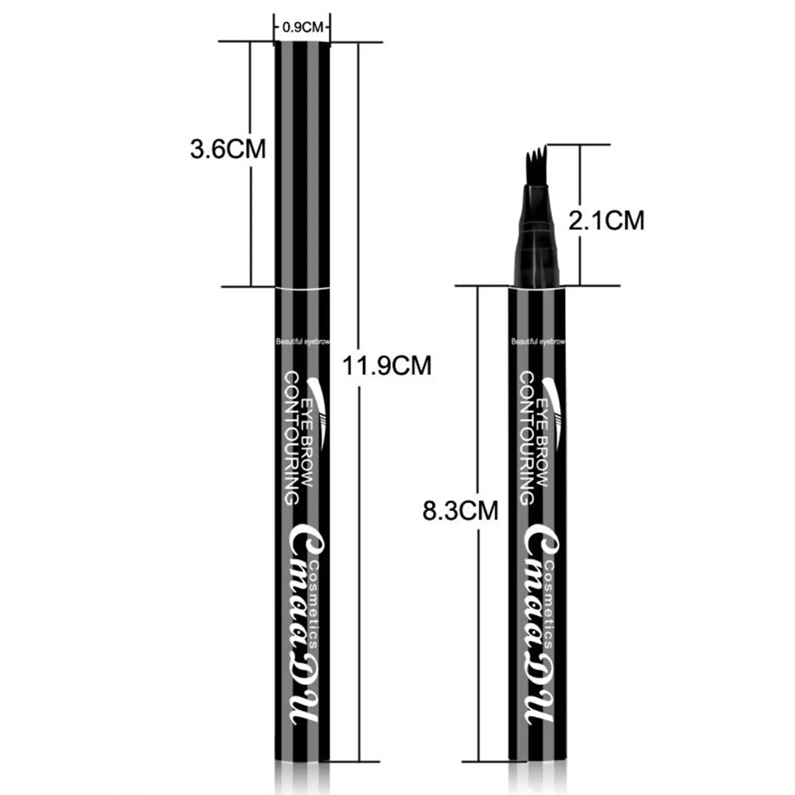 4-punts wenkbrauwpen Waterdichte applicator Vloeibaar wenkbrauwpotlood voor oogmake-up