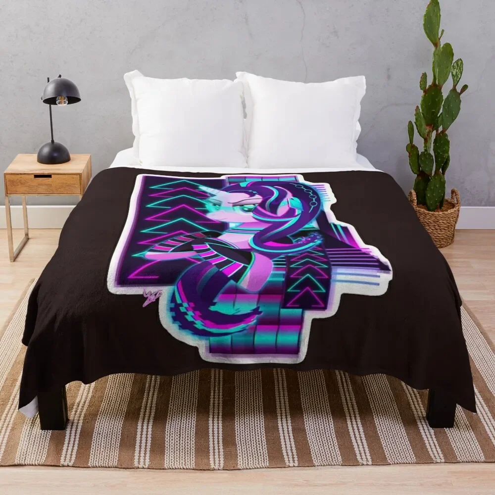 Synthwave Starlight Glimmer Classic T-Shirt Throw Blanket Thins Designers Hairys Blankets