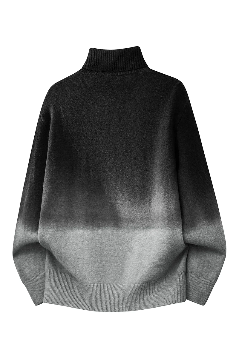 

2025 Autumn Winter Men High Neck Sweater Men Contrast Color Turtleneck Sweater Pullover Male Streetwear Casual Knitted Sweaters