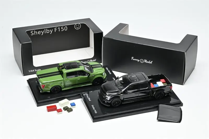 [Prévente] modèle drôle 1:64 F150 Shelby Super vert/noir modèle de voiture moulé sous pression
