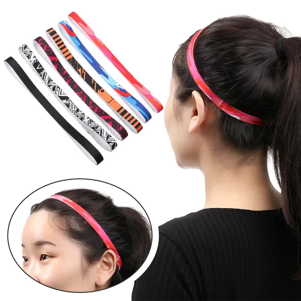 

Unisex Stripe Print Gym Elastic Stretch Running Headwear Fitness Headband Sport Hairband Yoga Sweatband