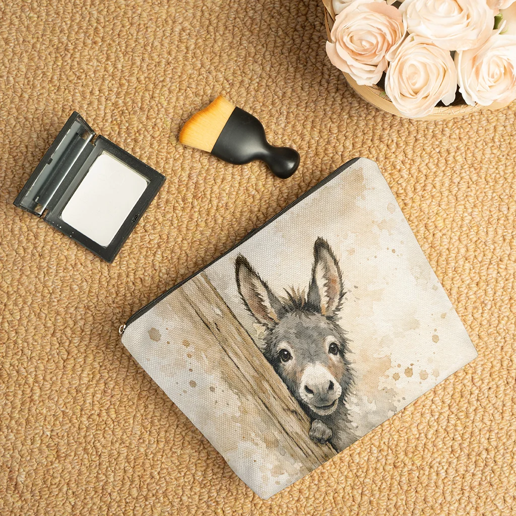 A donkey pattern cosmetic bag-cute multifunctional zipper handbag, jewelry storage bag - view 6