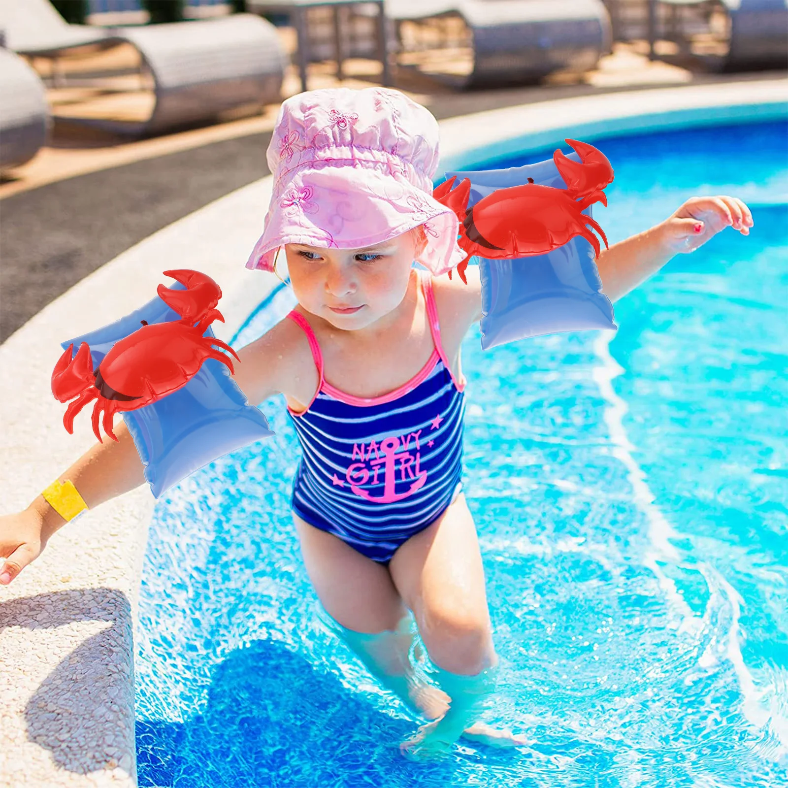 

4 Pairs Arm Floating Rings Kids PVC Armb s Lightweight Reusable Inflatable Pool Inflatable Armb For Swimming Summer