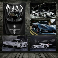3x5 Ft Luxury Sports Car K-KoenigseggS Flag Polyester Printing Banner for Garage Wall Out Door Decoration With Brass Grommets