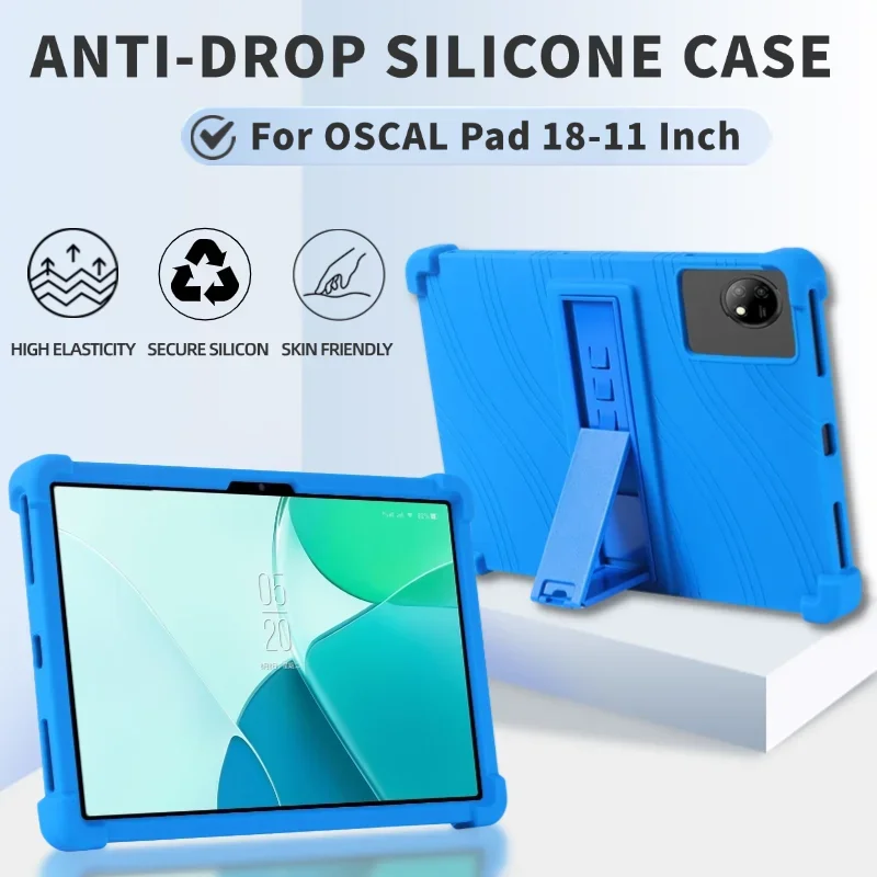 Para Blackview OSCAL Pad 18 Tablet 11 pulgadas funda a prueba de golpes Android 13 tableta suave silicona soporte Shell