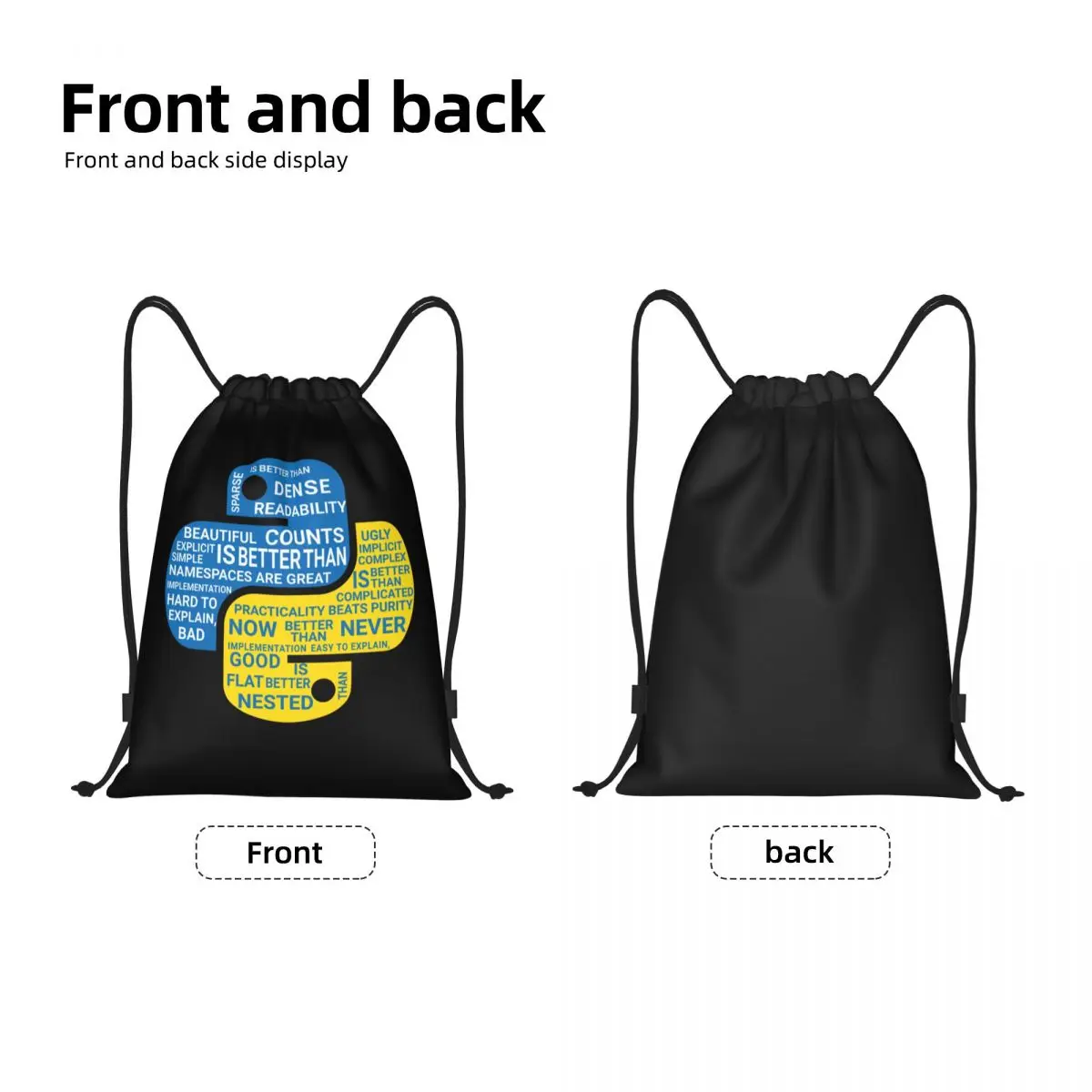 Benutzer definierte Python Programmierer T-Shirt Kordel zug Taschen Männer Frauen leichte Programmierung Entwickler Codierer Sport Gym Aufbewahrung rucksack