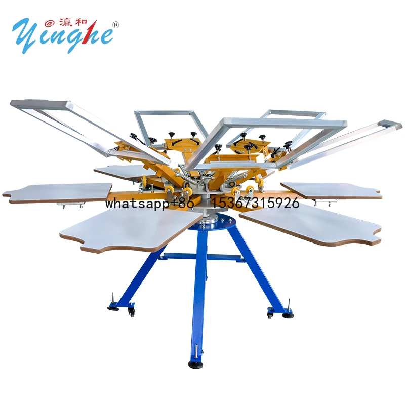 Yinghe full set 6 Color 6 Station Screen Printing Machine for Garment with dryer