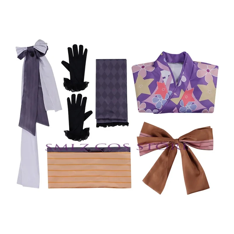 

s;3,t'7\b/Anime Akemi Homura Cosplay Kimono Puella Magi Madoka Magica Costume Printed uniform Dress Wig Set Party Play2;d,6'v\8/