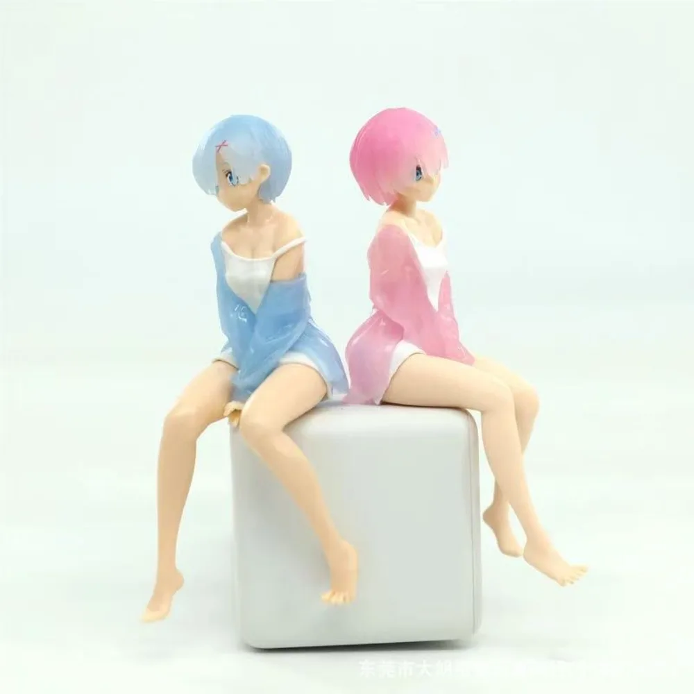 Anime Peripheral Pajama Sitting Posture Pressure Instant Noodles Rem Beautiful Girl Figurine Model Ornament Collection Gift
