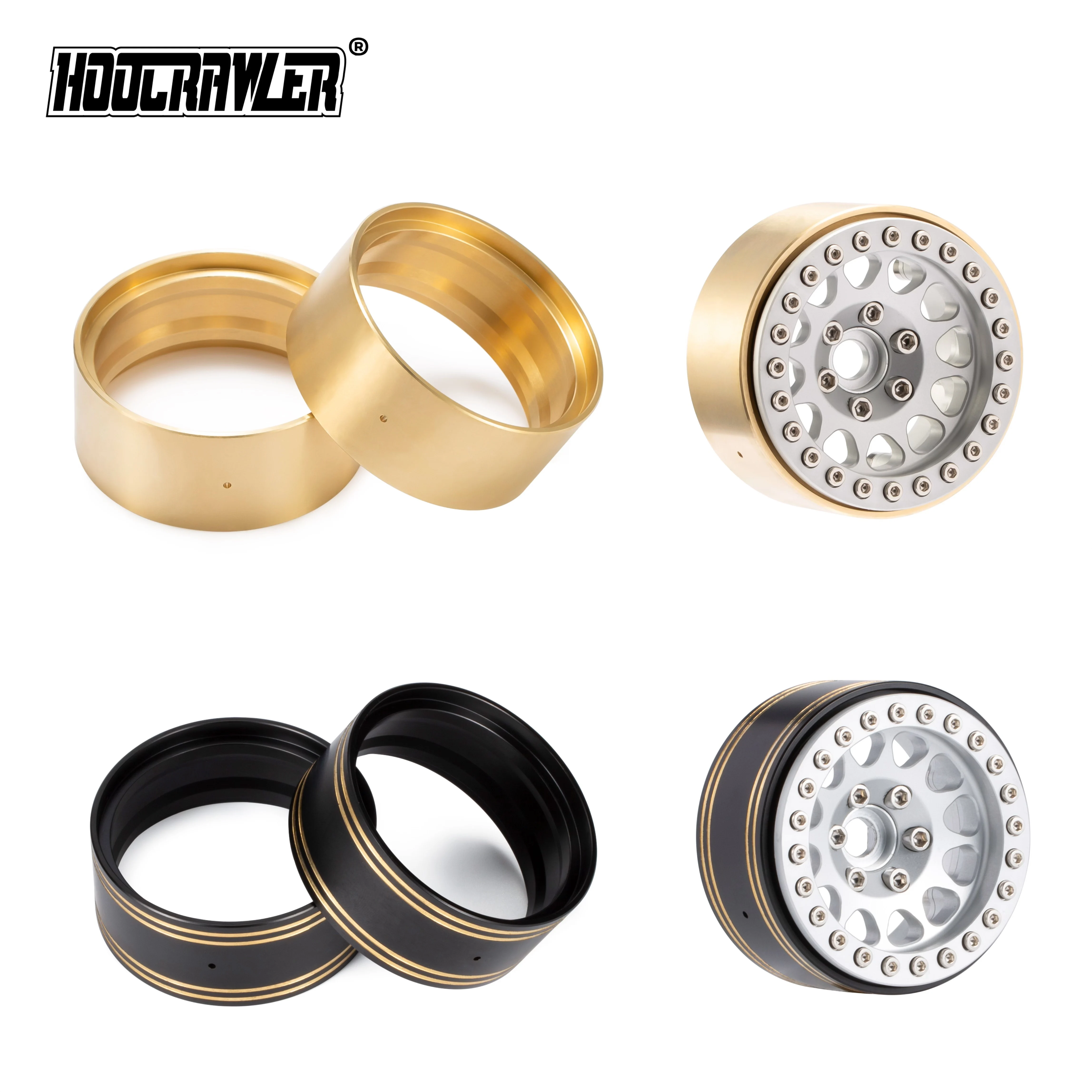 95g Messing 1,9 Zoll Beadlock Radgewichte Interne Klemmringe für 1/10 RC Rock Crawler SCX10 II 90046 D90 TRX4 Element Enduro