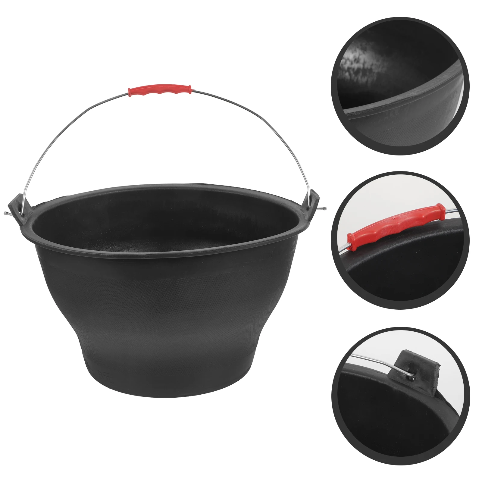 

Heavy Duty Construction Grey Bucket Premium Cement Concrete Storage Barrel Mixing Pail Building Site Portable Light Weight Trash
