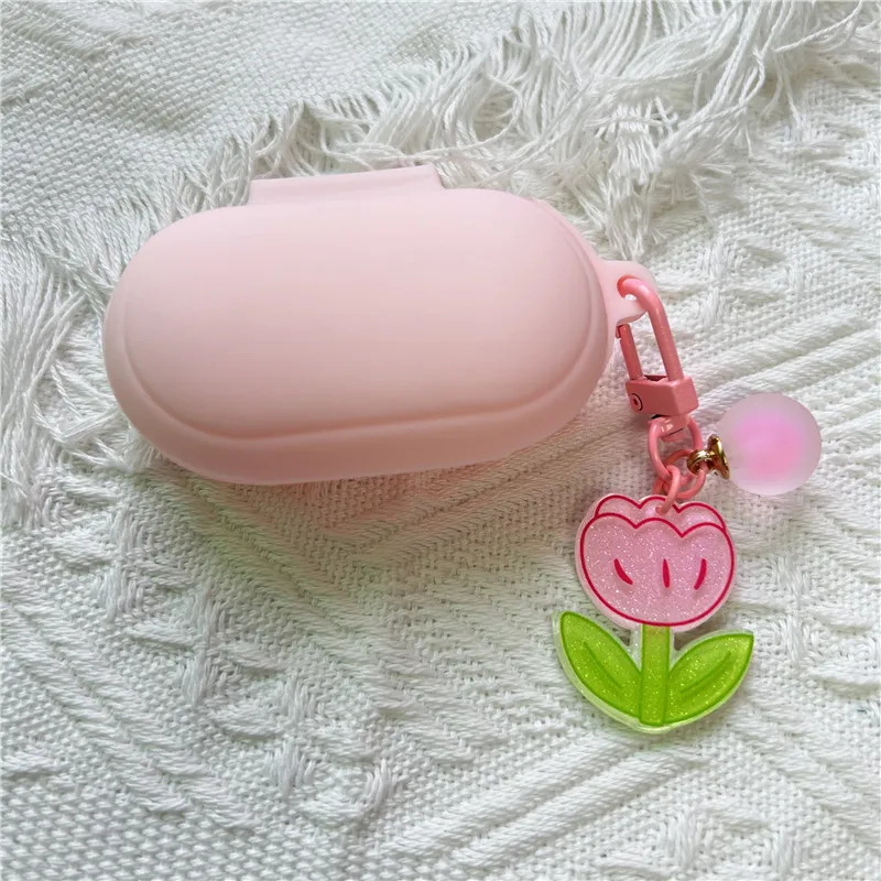 Soft Silicone Protective Case With Keyring For Samsung Galaxy Buds Cute Durable Earphone Cases For Samsung Galaxy Buds Plus