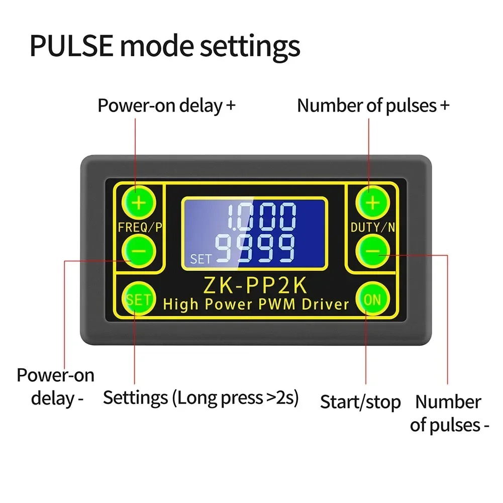 1PCS High Power PWM Dimming Motor ZK-PP2K Adjustable Cycle Delay Driver Mode High Power Signal Generator Intermittent