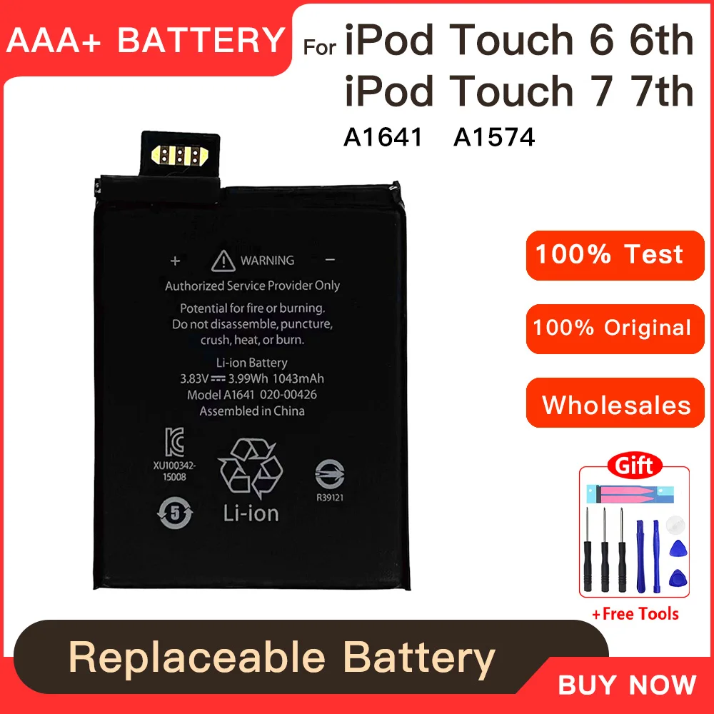 Genuine New Replacement Battery A1641 A1574 For Ipod Touch Gen 6th 7th iTouch6 Generation 6 7 6G Batteria Batteries + Free Tools