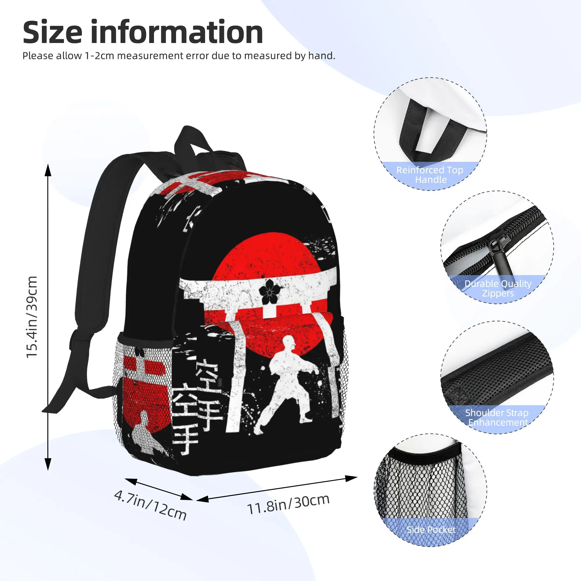 Budo Soul Karate Spirit Martial Arts Backpack Hot Sale Daypack Boys Girls BookBag Shoulder Bags for Men Women School Bag
