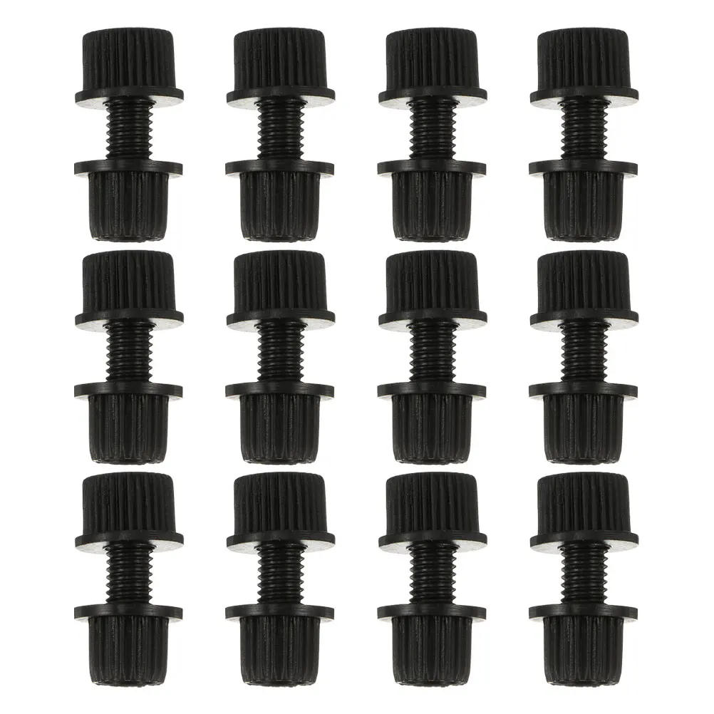 

12pcs Motorcycle License Plate Screws Black Nylon Mounting Fasteners Security Bolts Weather Resistant Easy Installation Fit All