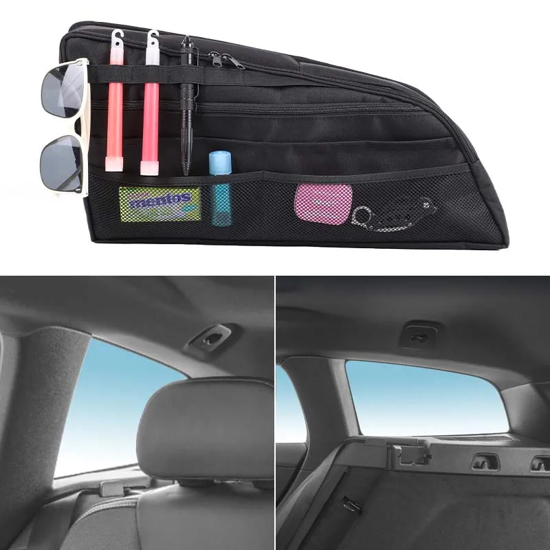 

For Volvo V60/V60CC 2019-2026 car trunk triangular window storage bag, car rear window hanging storage bag, Oxford cloth