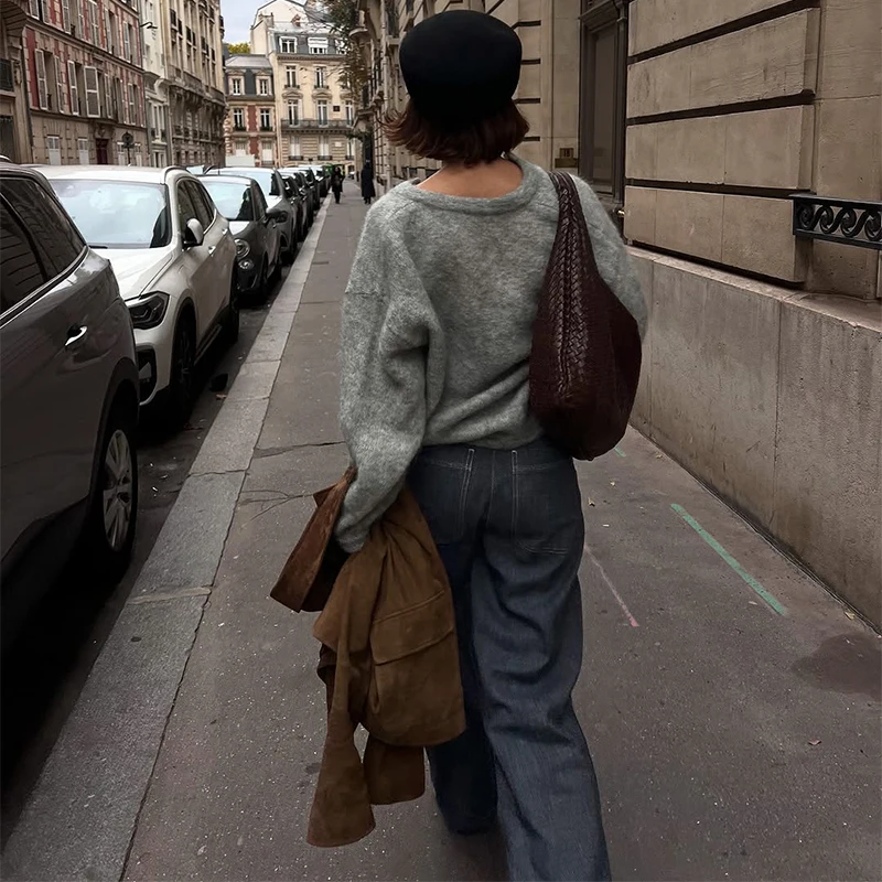 Elegant Knit Grey Women Cardigan Fashion Long Sleeve Button O-neck Female Knitwear 2026 Autumn Winter Fashion Lady Sweater 14 S1575bdb84f1843a6a78051f073aba2d0l