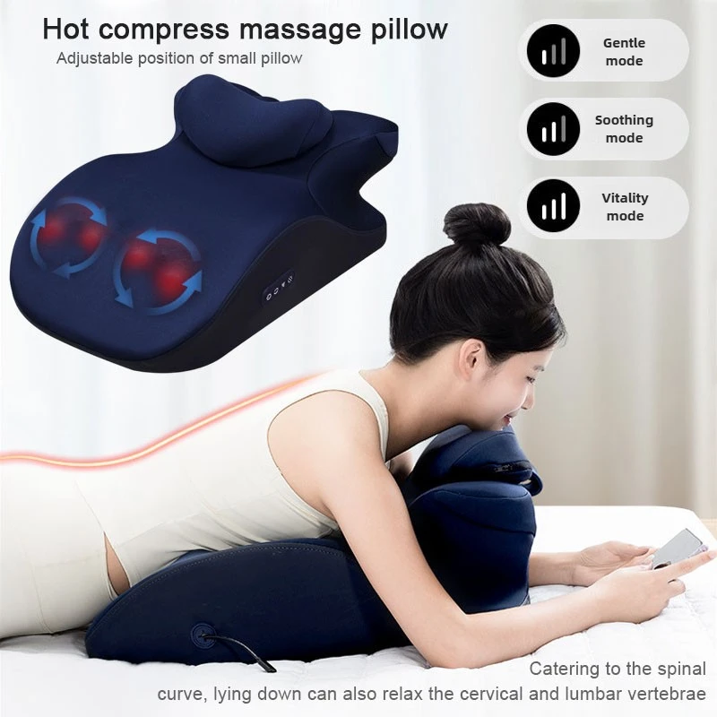 

Home waist and neck protection sleeping pillow, electric waist hot compress, lumbar support massager, multifunctional nap pillow