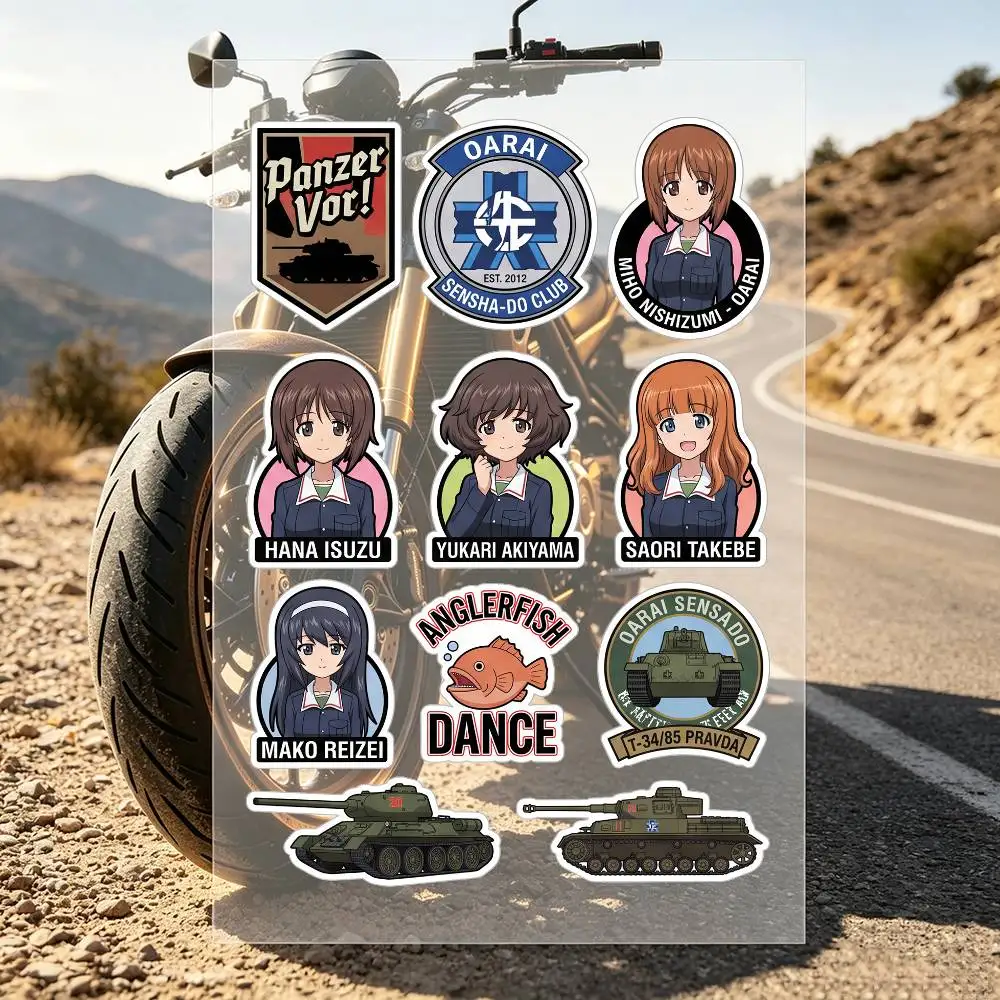 Anime Girls Und Panzer Motorcycle Stickers Car Body Vinyl Stickers Laptop Wall Decals Car Modification Accessories view 5