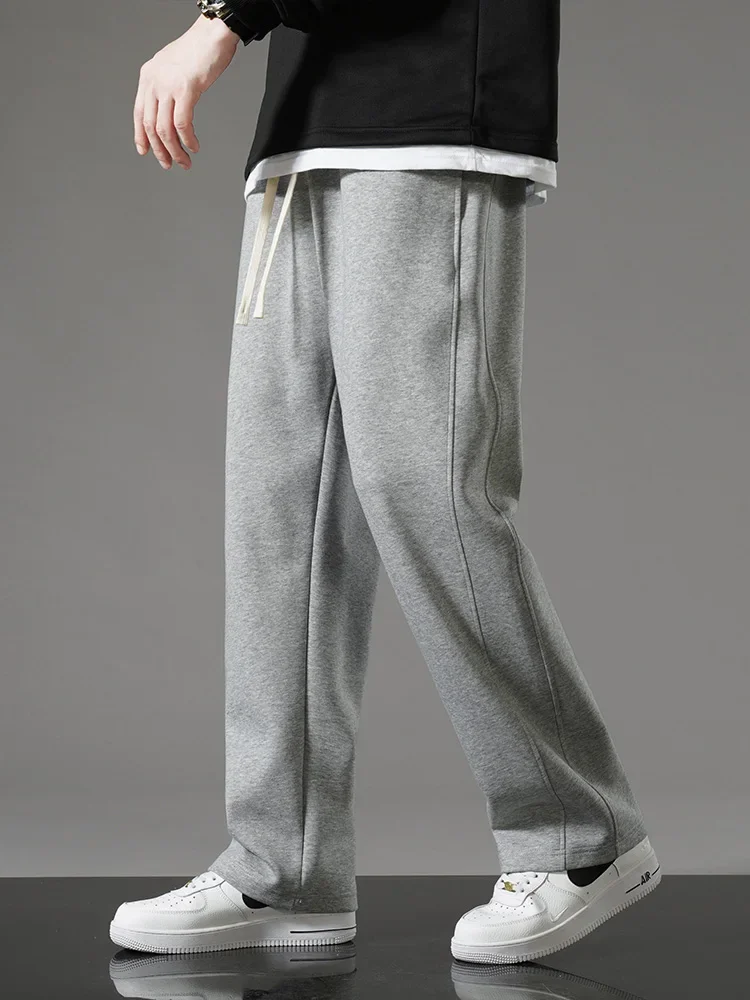 Men Baggy Trousers Fashion Sweatpants Drawstring Basketball Straight Baggy Jogging Wide Outdoors Casual Pants Male