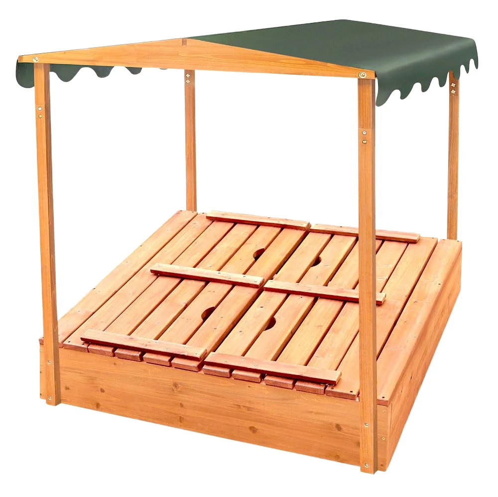 

Hot Selling High Quality Low Price Most Popular Large Wooden Sandbox with Cover for Outdoor Playground