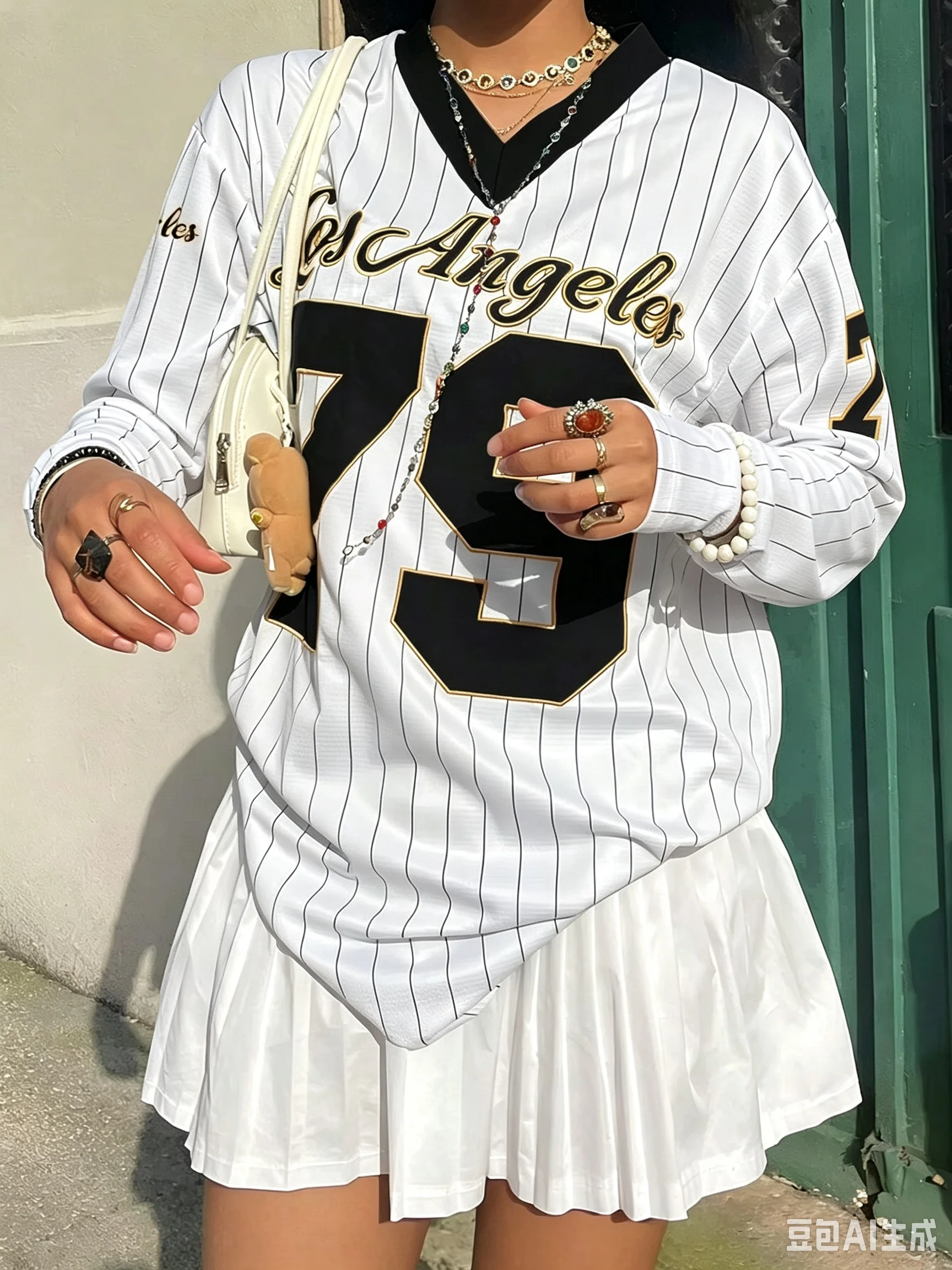 Bestseller Los Angeles Nr. 79 Fußballtrikot Amerikanischer Stil Street Jersey V-Ausschnitt Langarm Sommer Trend Lässiges Mode-T-Shirt – Detail 8
